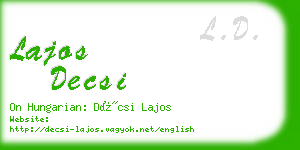 lajos decsi business card